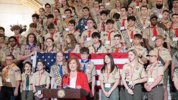 Culver, Fleming Welcome Scouting America to Capitol for Report to the Commonwealth